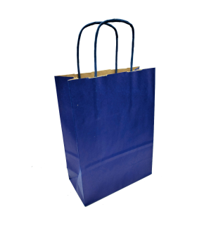 Tradineur - Pack de 50 bolsa Kraft "XS" - Ideal para guardar tus regalos de navidad, fin de años o año nuevo - 18 x 24 cm - Color Azul