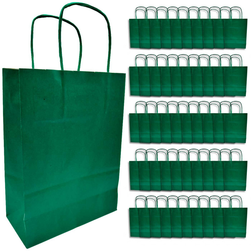 Tradineur - Pack de 50 bolsa Kraft "XS" - Ideal para guardar tus regalos, fin de año, año nuevo, Navidad - 18 x 24 cm - Color Ve Tradineur - Pack de 50 bolsa Kraft "XS" - Ideal para guardar tus regalos, fin de año, año nuevo, Navidad - 18 x 24 cm - Color Ve