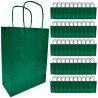 Tradineur - Pack de 50 bolsa Kraft "XS" - Ideal para guardar tus regalos, fin de año, año nuevo, Navidad - 18 x 24 cm - Color Ve