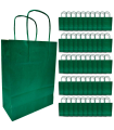 Tradineur - Pack de 50 bolsa Kraft "XS" - Ideal para guardar tus regalos de navidad, fin de años o año nuevo - 18 x 24 cm - Color Verde