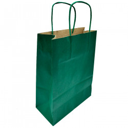 Tradineur - Pack de 50 bolsa Kraft "XS" - Ideal para guardar tus regalos, fin de año, año nuevo, Navidad - 18 x 24 cm - Color Ve