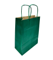 Tradineur - Pack de 50 bolsa Kraft "XS" - Ideal para guardar tus regalos de navidad, fin de años o año nuevo - 18 x 24 cm - Color Verde