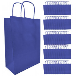 Tradineur - Pack de 50 bolsa Kraft "XS" - Ideal para guardar tus regalos, fin de año, año nuevo, Navidad - 18 x 24 cm - Color Ce