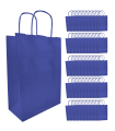 Tradineur - Pack de 50 bolsa Kraft "XS" - Ideal para guardar tus regalos de navidad, fin de años o año nuevo - 18 x 24 cm - Color Celulosa Azul