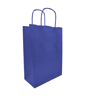 Tradineur - Pack de 50 bolsa Kraft "XS" - Ideal para guardar tus regalos de navidad, fin de años o año nuevo - 18 x 24 cm - Color Celulosa Azul