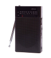 Tradineur - Radio de bolsillo vertical - Sintonizador AM/FM - Sintonizador con Indicador - Pilas no incluidas - 12 x 7 x 4 cm - Color surtido (Negro o gris)