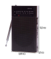 Tradineur - Radio de bolsillo vertical - Sintonizador AM/FM - Sintonizador con Indicador - Pilas no incluidas - 12 x 7 x 4 cm - Color surtido (Negro o gris)