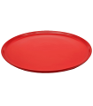 Plato para pizza de cerámica, bandeja plana redonda para servir comida, aperitivos, práctico, cocina, navidad, fiestas, celebraciones (Rojo, 33 cm)