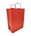 Tradineur - Pack de 50 bolsa Kraft "S" - Ideal para guardar tus regalos de navidad, fin de años o año nuevo - 24 x 32 cm - Color Rojo