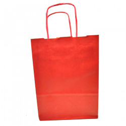 Tradineur - Pack de 50 bolsa Kraft "S" - Ideal para guardar tus regalos, fin de año, año nuevo, Navidad - 24 x 32 cm - Color Roj