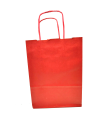 Tradineur - Pack de 50 bolsa Kraft "S" - Ideal para guardar tus regalos de navidad, fin de años o año nuevo - 24 x 32 cm - Color Rojo