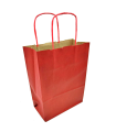 Tradineur - Pack de 50 bolsa Kraft "S" - Ideal para guardar tus regalos de navidad, fin de años o año nuevo - 24 x 32 cm - Color Rojo