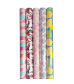 Tradineur - Pack de 5 rollos de papel de regalo, modelo Chic, láminas, hojas para envolver regalos, cumpleaños, Navidad, 70 x 200 cm, diseños surtidos