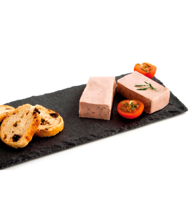 Tradineur - Plato de Pizarra Rectangular, Bandeja para hosteleria, servicio y degustación, Canto rústico, Tabla de Piedra Natural para Servir Aperitivos - 30 x 10 cm