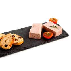 Tradineur - Plato de Pizarra Rectangular, Bandeja para hosteleria, servicio y degustación, Canto rústico, Tabla de Piedra Natura