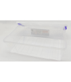 Tradineur - Caja de almacenaje de plástico transparente 2 litros, minicaja de ordenación apilable con tapa 7,5 x 25,5 x 16,8 cm, cierre a presión, almacenamiento de oficina, hogar