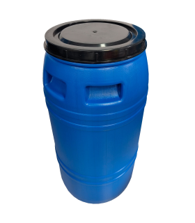 Tradineur - Bidón / Barril cilíndrico para el almacenamiento de alimentos - Fabricado en PVC - Envase grande para el transporte o almacenamiento - 100 L - Color Azul