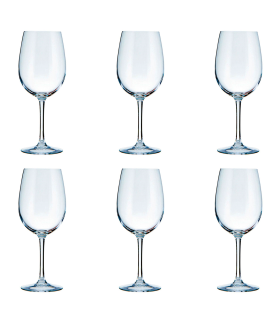 Tradineur - Set de 6 copas de vino, cristal liso, modelo La Cave, diseño clásico, sofisticado y elegante, aptas para lavavajillas (58 cl, 23 cm)