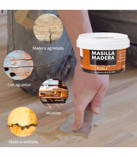 Tradineur - Masilla de relleno para madera, pasta tapagrietas, lista para usar, reparación de fisuras, agujeros en muebles, uso interior, calidad profesional (Roble, 250 g)