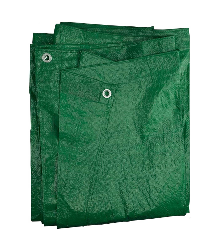 Tradineur - Toldo de polietileno impermeable, lona multiusos de protección con ojales de aluminio, esquinas reforzadas, resistente al desgaste, exterior (Verde, 90 gr, 4 x 5 m)