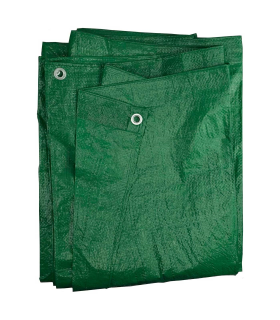 Tradineur - Toldo de polietileno impermeable, lona de protección multiusos con ojales de aluminio, esquinas reforzadas, resistente al desgaste, exterior (Verde, 90 gr, 3 x 5 m)