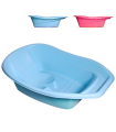 Tradineur - Bañera de plástico para bebés de 0 - 12 meses, higiene, baño, limpieza, bebés, niños - 70 x 42 x 23 cm, color aleatorio