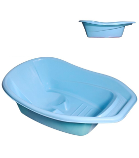 Tradineur - Bañera de plástico para bebés de 0 - 12 meses, higiene, baño, limpieza, bebés, niños - 70 x 42 x 23 cm, color aleatorio