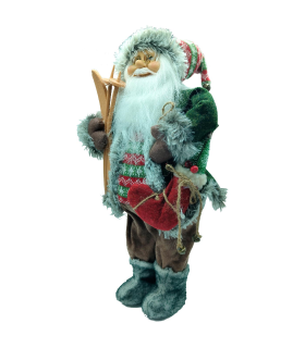 Tradineur - Figura de Santa Claus Navideño - Fabricado en Poliéster - Decoración para temporada Navideña - Altura aprox.: 45 cm