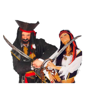 Espada pirata de plástico con diseño de relieve para jóvenes y adulto, carnaval, halloween, fiestas, celebraciones. 64 x 6 x 15 cm