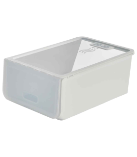 Tradineur - Caja de zapatos - Fabricado en plástico - Ideal para la organización y guardado de calzados - 14 x 23,7 x 34,5 cm - Color Blanco