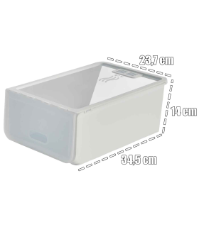 Tradineur - Caja de zapatos - Fabricado en plástico - Ideal para la organización y guardado de calzados - 14 x 23,7 x 34,5 cm - Color Blanco