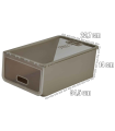 Tradineur - Caja de zapatos - Fabricado en plástico - Ideal para la organización y guardado de calzados - 14 x 23,7 x 34,5 cm - Color Marrón Topo