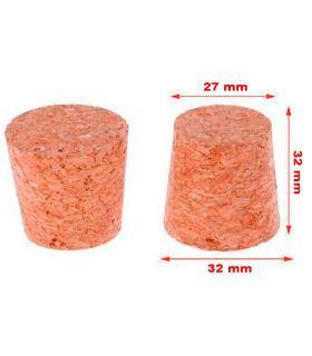 Tradineur - Pack de 2 tapones cónicos de corcho para garrafas de 4 litros, botellas, botes, frascos, bar, restaurante, vino, aceite, 32 x 32 x 27 mm