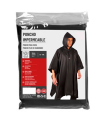 Tradineur - Poncho de moto impermeable con capucha - Fabricado al 100% poliéster - Costura termoselladas - Talla XL, XXL - Color Negro