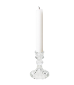 Tradineur - Portavelas de vidrio, soporte para velas cilíndricas, alargadas, decoración, centros de mesa, Navidad, bodas, fiestas - 10 x 7,7 cm