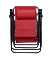 Tradineur - Silla / Tumbona plegable de acero, reclinable, reposacabezas acolchado, tejido resistente. Color rojo. 90 x 66 x 108 cm