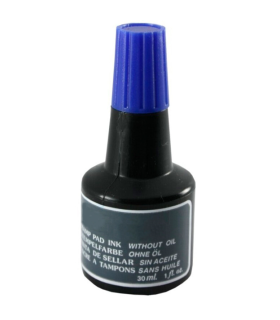 Tradineur - Bote de tinta con tampón - Bote fabricado en plástico - Capacidad de 30 ml - Color azul - Modelo aleatorio