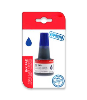 Tradineur - Bote de tinta con tampón - Bote fabricado en plástico - Capacidad de 30 ml - Color azul - Modelo aleatorio