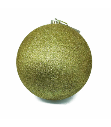 Tradineur - Bola para árbol navideño - Fabricado en plástico - Decoración para temporada navideña - Ø 20 cm - Color Dorado