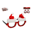 Tradineur - Gafas navideñas con diseño de gorro navideño Santa Claus - Fabricado en poliéster y plástico - 9,5 x 15 cm 