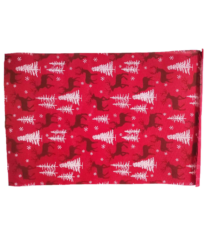 Tradineur - Salvamantel de poliéster decorado, Navidad, mantel individual, alfombrilla rectangular de mesa, adornos festivos (Rojo, 29 x 45 cm, diseño aleatorio)