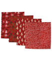 Tradineur - Salvamantel de poliéster decorado, Navidad, mantel individual, alfombrilla rectangular de mesa, adornos festivos (Rojo, 29 x 45 cm, diseño aleatorio)