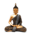 Tradineur - Figura de Buda sentado "Dhyana Mudra", estatua decorativa de resina, regalo original, meditación, relajación, 26 x 19 x 8,5 cm