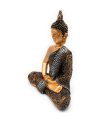 Tradineur - Figura de Buda sentado "Dhyana Mudra", estatua decorativa de resina, regalo original, meditación, relajación, 26 x 19 x 8,5 cm