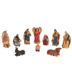 Tradineur - Set de 10 Figuras del Nacimiento del Jesús - Fabricado en Resina - Decoración para temporada Navideña - 12,5 - 6 cm