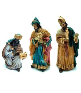 Tradineur - Set de 10 Figuras del Nacimiento del Jesús - Fabricado en Resina - Decoración para temporada Navideña - 12,5 - 6 cm