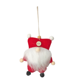 Tradineur - Colgante de figura de Navidad, poliéster, adorno para árbol, chimeneas, decoración festiva, hogar, 9,5 x 2,5 x 11,5 cm, modelo aleatorio