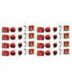 Tradineur - Sets de 20 colgantes para árbol navideño - Fabricado en plástico - Decoración para temporada navideña - Tambor, bolas, bastón, regalos, piña - Color Rojo