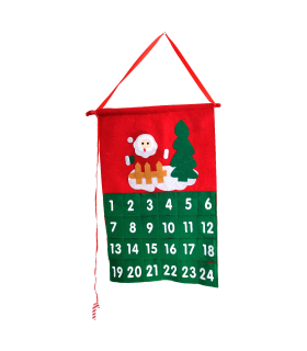 Tradineur - Calendarios de Adviento Navideño - Fabricado en Poliéster - Decoración para temporada navideña - 45 x 29 cm