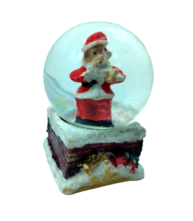 Tradineur - Bolas de cristal navideñas con Papa Noel - Fabricado en Resina y Cristal - Decoración para temporada navideña - Ø 4,5 x 7 cm - Modelo Surtido